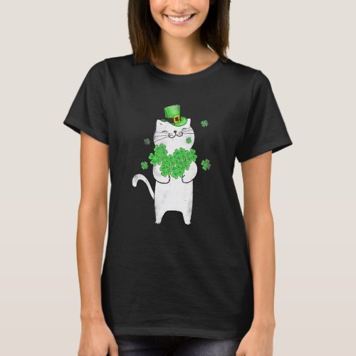 Cat Leprechaun  Cat  Shamrock St Patricks Day T_Shirt