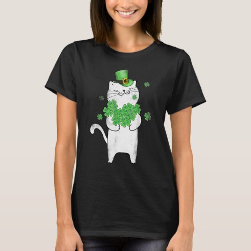 Cat Leprechaun Cat  Shamrock St Patricks Day T_Shirt