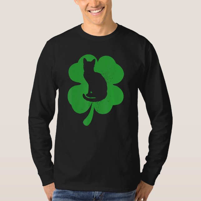 Cat Leprechaun Cat   Shamrock St Patrick's Day T-Shirt (Front)