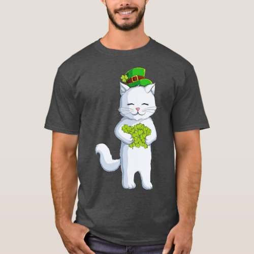 Cat Leprechaun Happy St Patricks Day Irish Shamroc T_Shirt