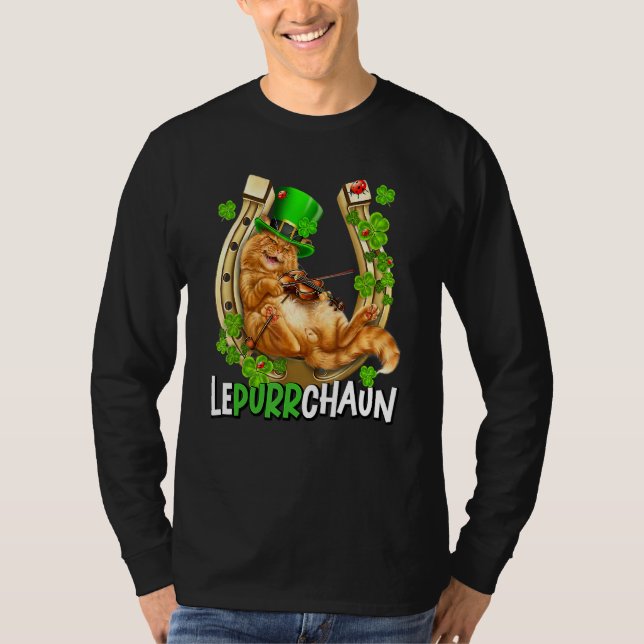 Cat Leprechaun St Patrick S Day Lepurrchaun Shamro T-Shirt (Front)