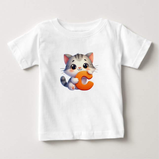 Cat Letter C Baby T-Shirt (Front)