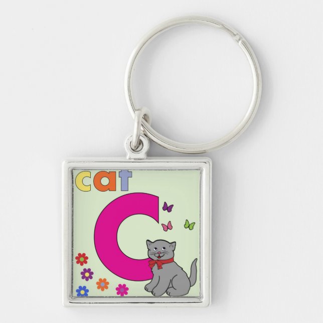 Cat Letter C Keychain (Front)