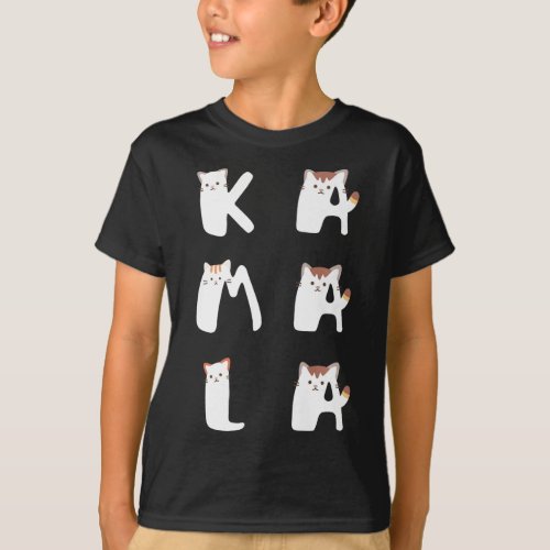 Cat Lettering Positive Funny Kamala Harris Walz Wa T_Shirt