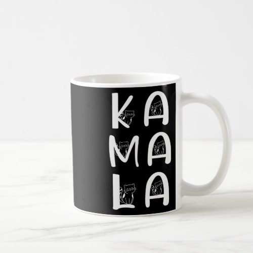 Cat Lettering Positive Kamala Harris Walz Waltz  Coffee Mug