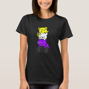 Cat LGB Nonbinary Flag Cats LGBQ Pride Month T-Shirt