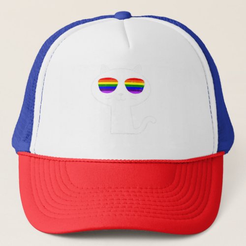 Cat LGBT Design Gay Lesbian Sunglasses Gift  Trucker Hat