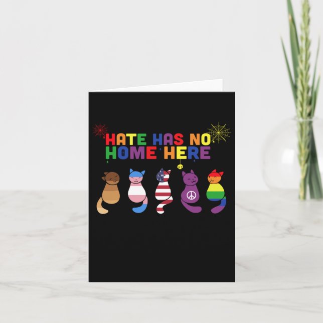 Cat Lgbt Hate Has No Home Here Sticker  Card (Front)