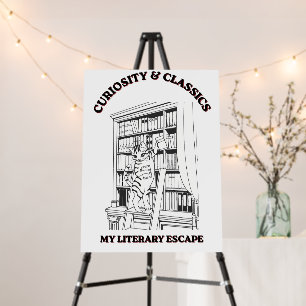 Cat Librarian Aesthetic Art Poster