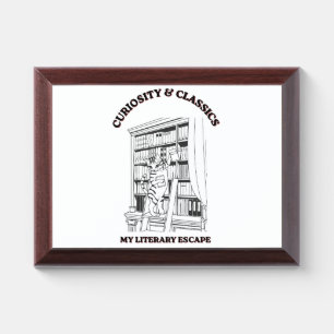 Cat Librarian Aesthetic Art Poster Award Plaque