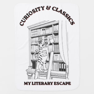 Cat Librarian Aesthetic Art Poster  Baby Blanket