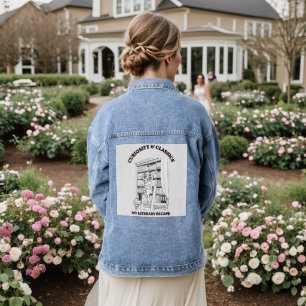 Cat Librarian Aesthetic Art Poster  Denim Jacket