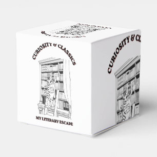 Cat Librarian Aesthetic Art Poster Favor Boxes