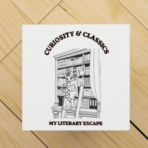 Cat Librarian Aesthetic Art Poster Wine Box