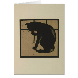 Cat Licking its Paws Cards