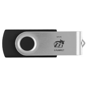 Cat Life Is Purrfect Flash Drive
