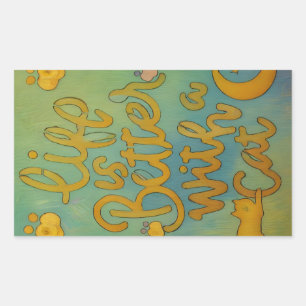 Cat Life Rectangular Sticker
