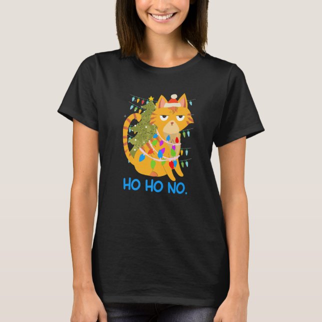 cat light chain fir tree Cat owner T-Shirt (Front)