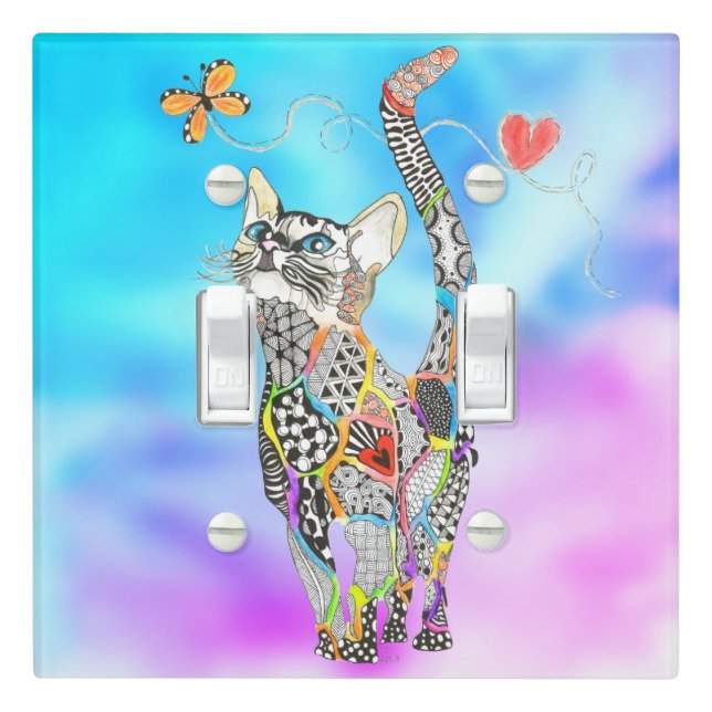 Cat Light Switch Cover (In Situ)