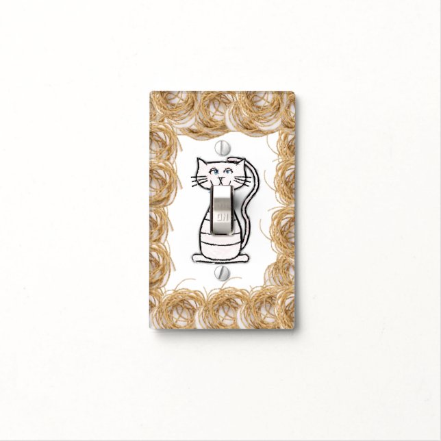 Cat Light Switch Cover (In Situ)