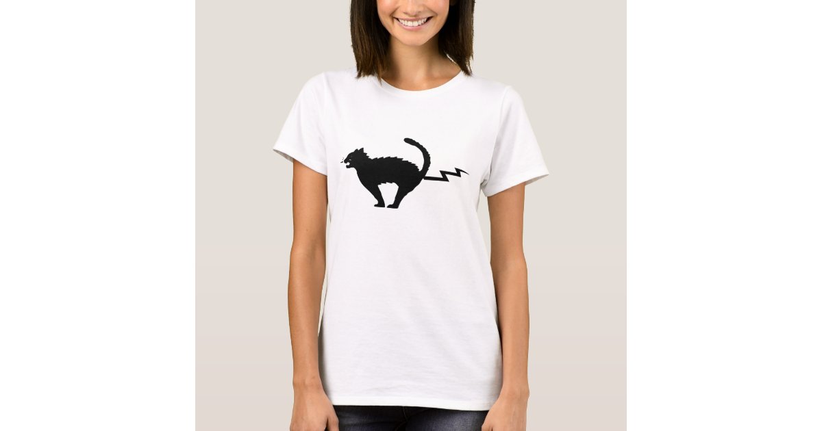 cat with lightning shirt
