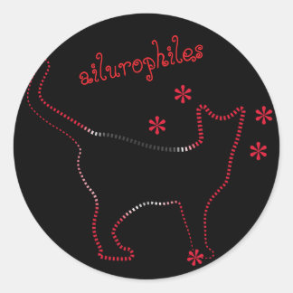 cat line art ailurophiles  classic round sticker