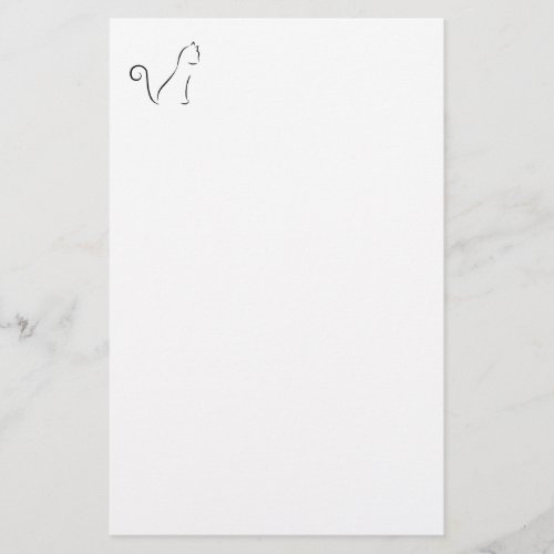 Cat Line Drawing Stationery