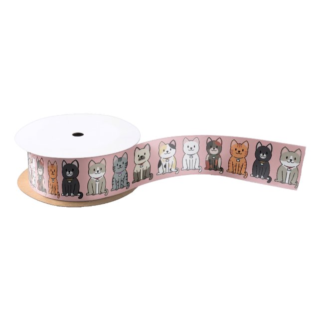 Cat Line Grosgrain Ribbon (Spool)
