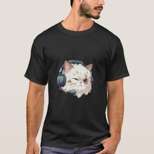 Cat Listening Song T_Shirt