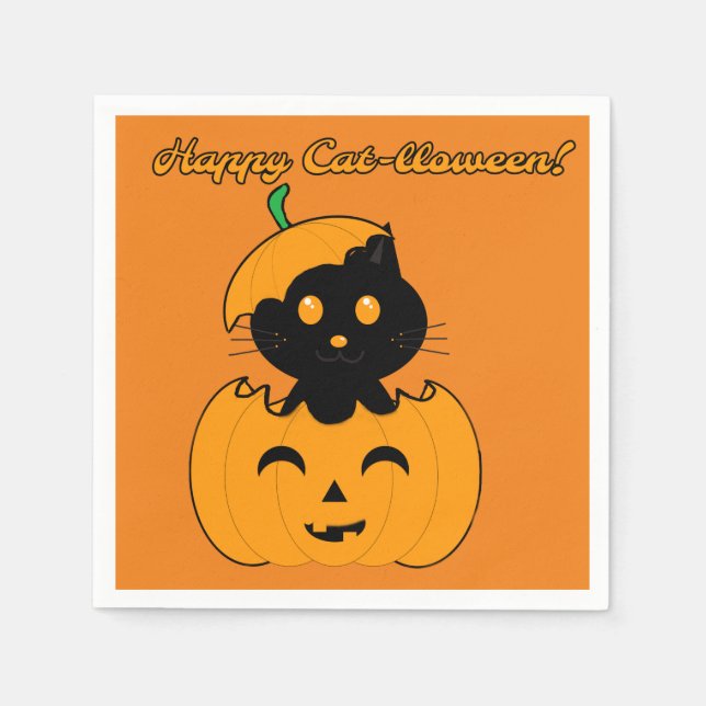 Cat-lloween Napkins (Front)