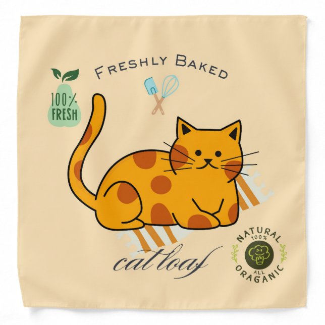  Cat Loaf Funny Bandana (Front)
