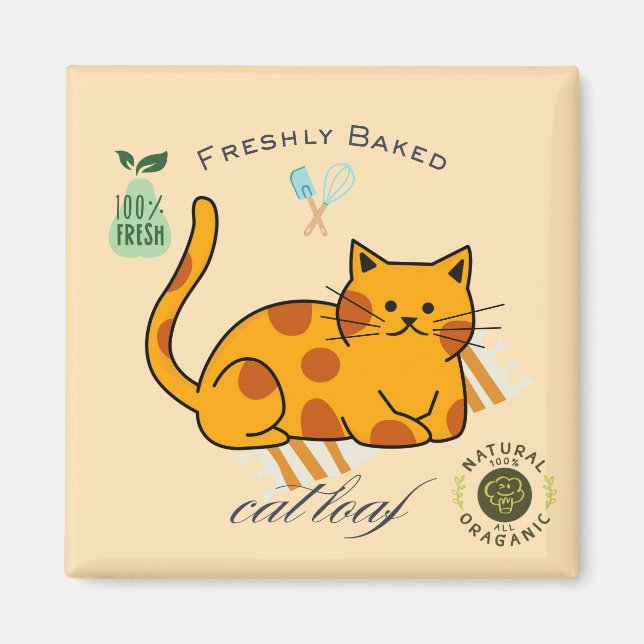 Cat Loaf Funny Magnet (Front)