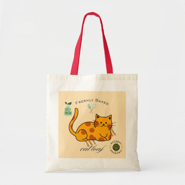  Cat Loaf Funny Tote Bag (Front)