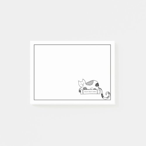 Cat Loaf On Personalized Book Sketch Post It Notes
