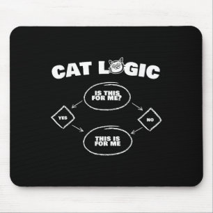 Cat Logic T Shirt Funny New Gift For Lovers Of Cat Mouse Pad