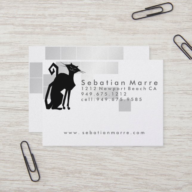 Cat Logo Design - Business Card Platinum (Front/Back In Situ)