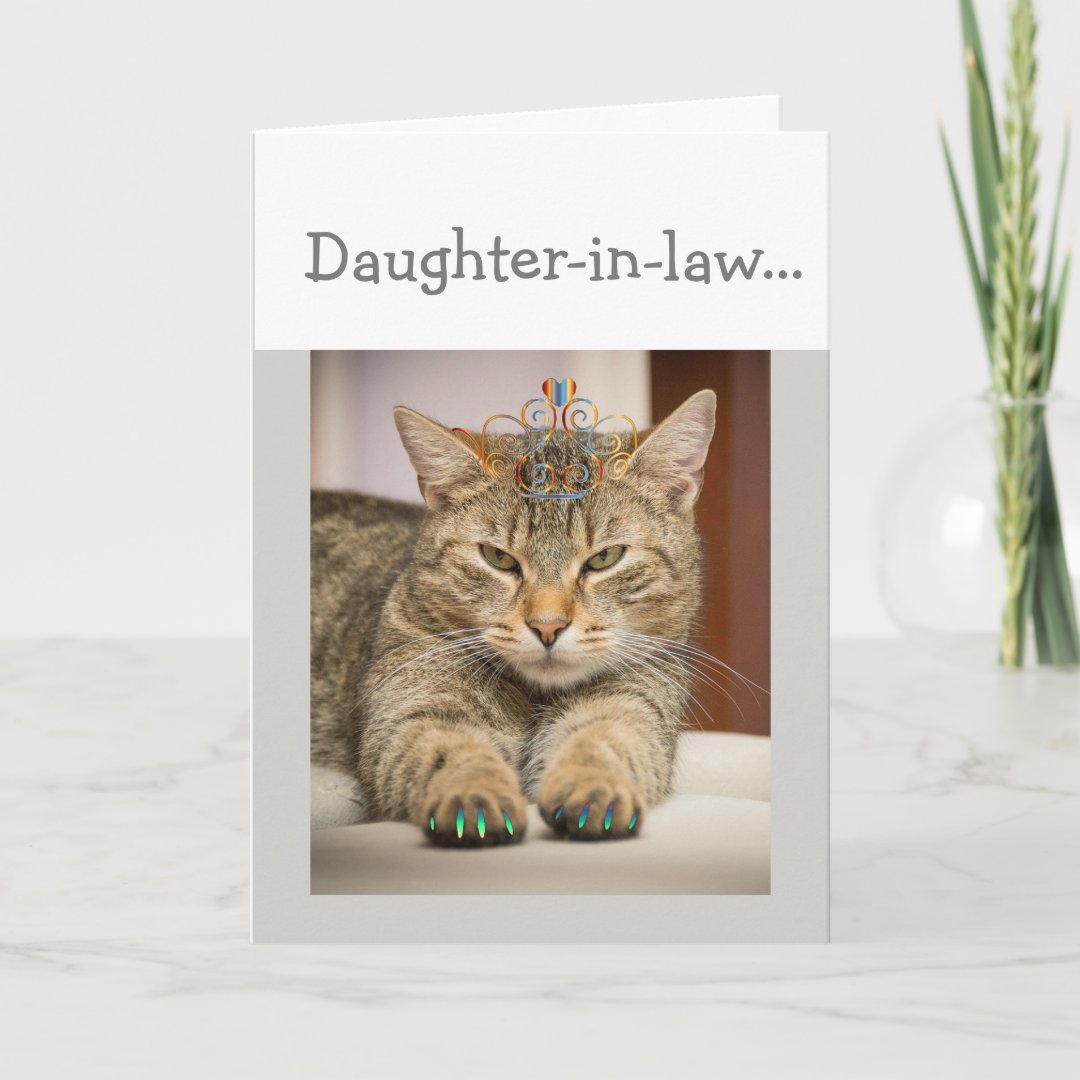 Cat Looking Good Daughter-in-law Birthday Animal Card 