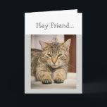 Cat Looking Good Friend Birthday Fun Animal Card<br><div class="desc">It's your Friends Birthday Celebrate any way you want with a funny cat wearing a tiara and with nails done.  If your friend loves humor and animals especially cats this is the birthday card for you</div>