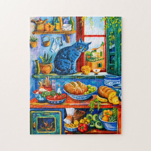 Cat Looking Out Kitchen Window Jigsaw Puzzle (Vertical)