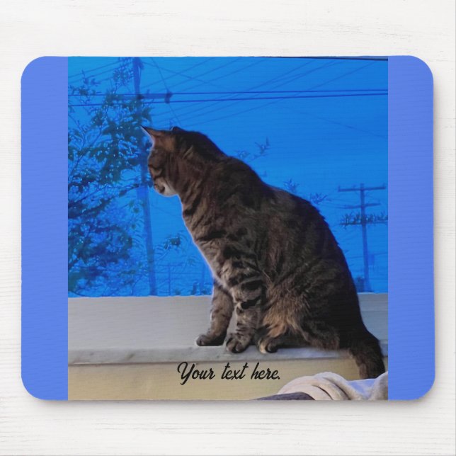 Cat looking out of the window, custom mouse pads (Front)