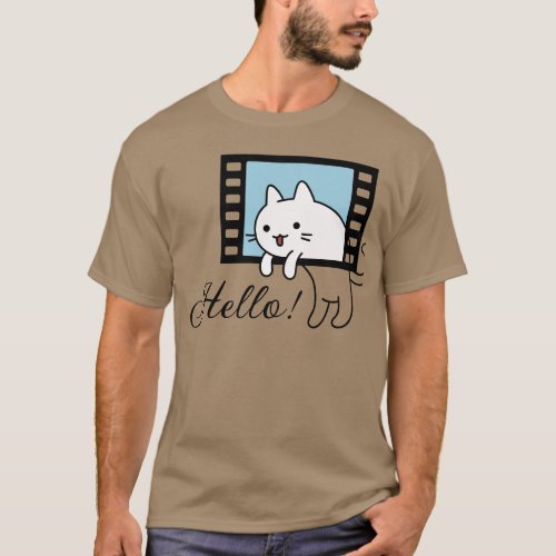 Cat looking outside window photography T_Shirt
