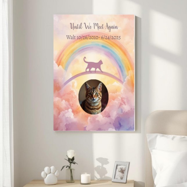 Cat Loss Keepsake Gift | QR Code Healing Music Faux Canvas Print (Creator Uploaded)