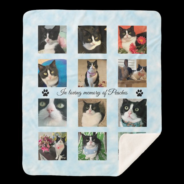 Cat Loss Memorial 12 Photo Sherpa Blanket (Creator Uploaded)