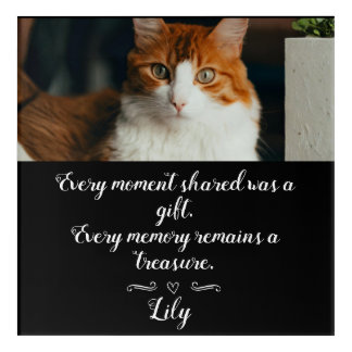 Cat Loss Memorial Personalized Photo Pet Name Acrylic Print