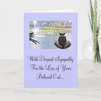 Cat Loss of Pet Sympathy Card | Zazzle