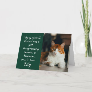Cat Loss Sympathy Card Personalized Photo Pet Name