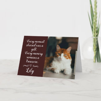 Cat Loss Sympathy Card Personalized Photo Pet Name