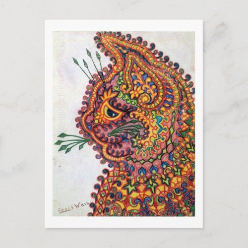 Cat Louis Wain Postcard