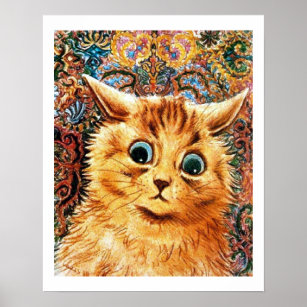 Nadiweisgtc Louis Wain Cats Poster Mewsical Family Famous Painting Poster  Art Prints Modern Home Decor Hallway Painting Walls Artwork for Bedroom