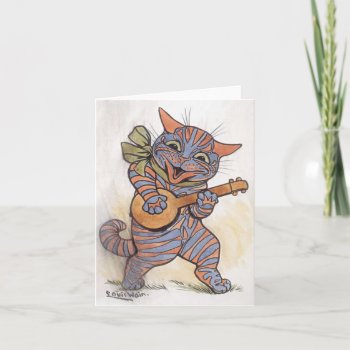 Cat Louis Wain Vintage Art Blank Card by roughcollie at Zazzle
